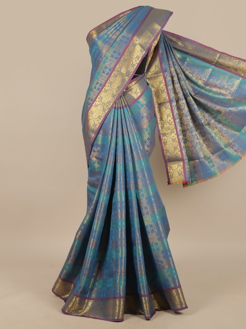 

Pothys Blue & Gold Motifs Art Silk Saree