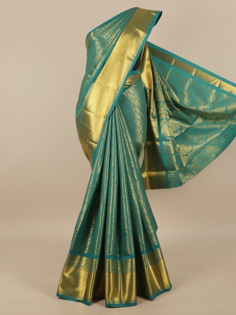 

Pothys Green & Gold-Toned Woven Design Zari Art Silk Saree