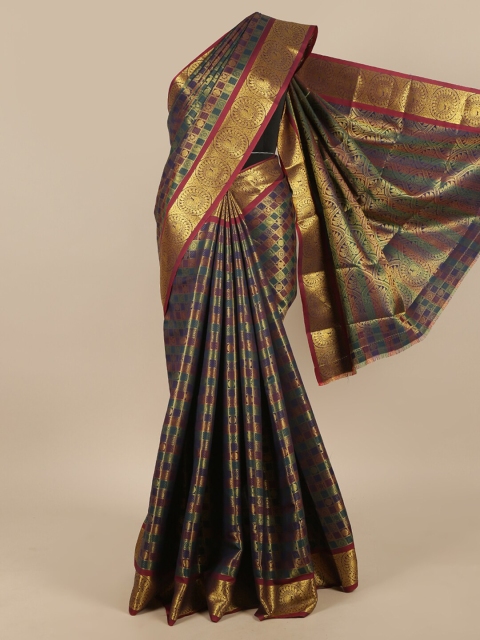 

Pothys Green & Magenta Woven Design Art Silk Saree