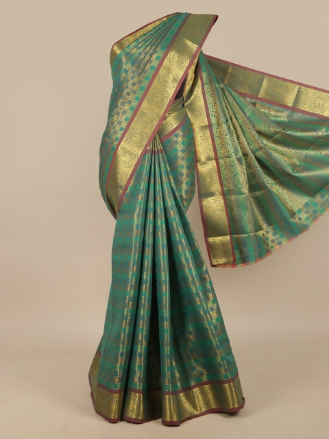 

Pothys Green & Blue Ethnic Motifs Zari Art Silk Saree