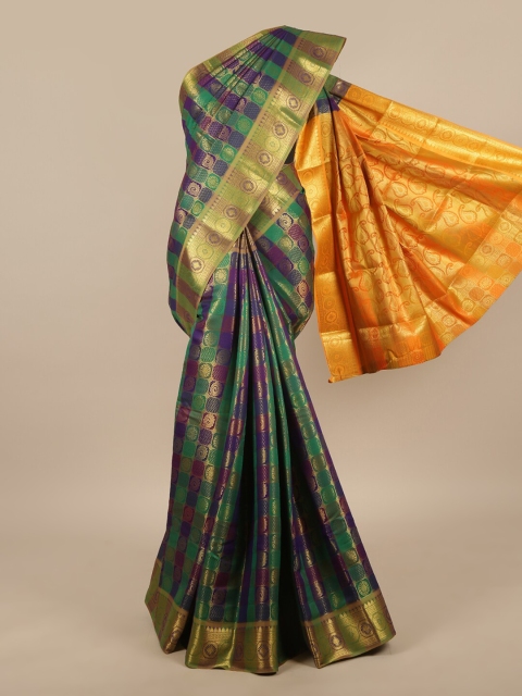 

Pothys Green & Blue Ethnic Motifs Art Silk Saree