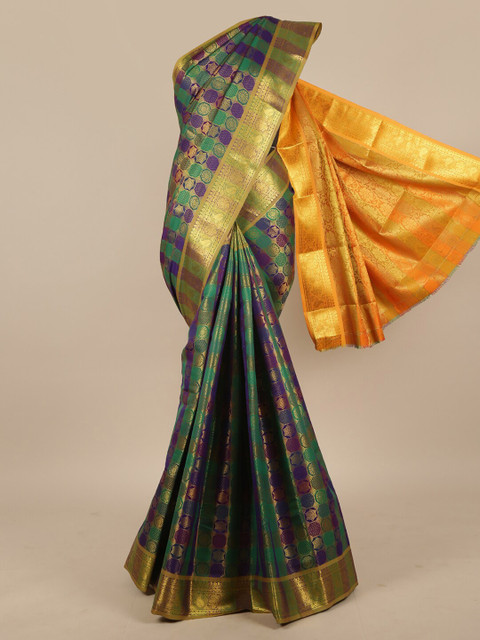 

Pothys Blue & Green Woven Design Zari Art Silk Saree