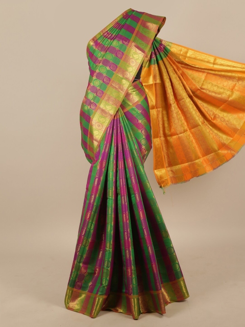 

Pothys Purple & Orange Ethnic Motifs Zari Art Silk Saree