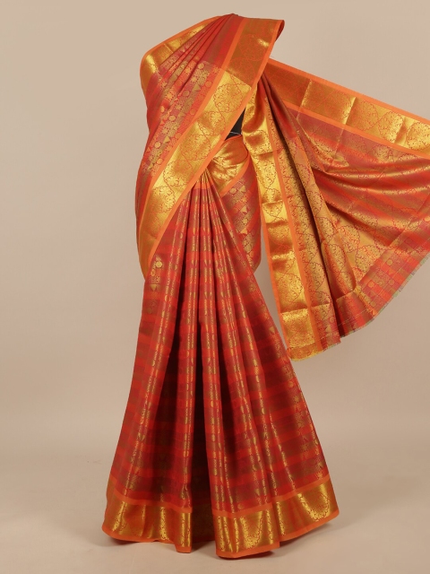 

Pothys Red & Gold-Coloured Ethnic Motifs Zari Art Silk Saree