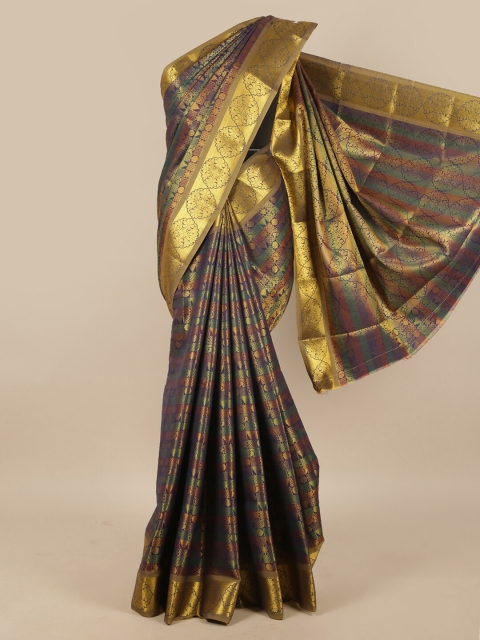 

Pothys Navy Blue & Gold Ethnic Motifs Art Silk Saree