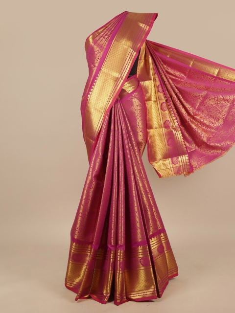 

Pothys Magenta & Gold Ethnic Motifs Art Silk Saree