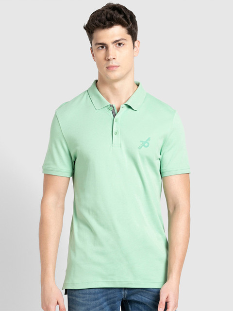 

Jockey Men Sea Green Polo Collar T-Shirt