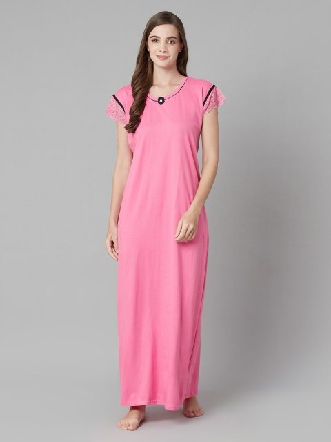 

TRUNDZ Pink Organic Cotton Maxi Nightdress