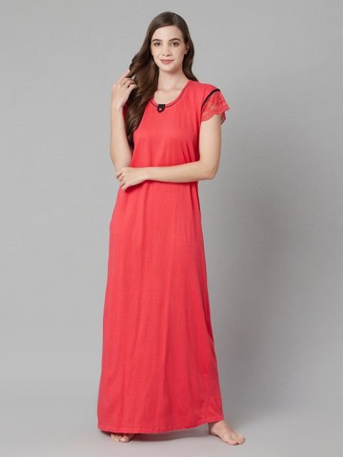 

TRUNDZ Red Organic Cotton Maxi Nightdress