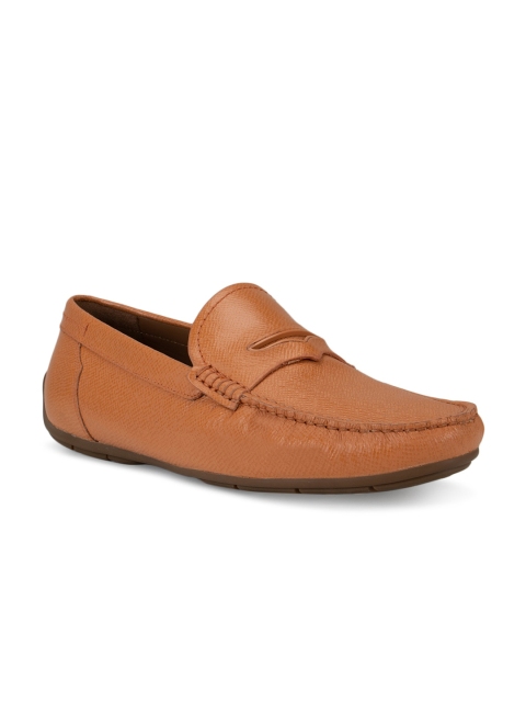 

ROSSO BRUNELLO Men Orange Leather Loafers