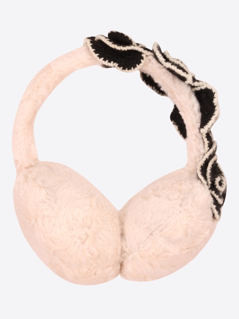 

CUTECUMBER Girls Pink & Black Faux Fur Ear Muffs
