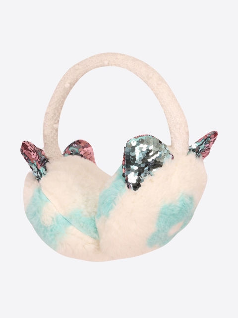 

CUTECUMBER Girls Turquoise Blue Faux Fur Ear Muffs