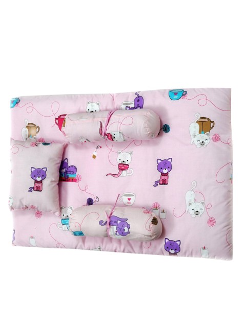 

mittenbooty Infant Pink & Purple Printed Bedding With Pillow & 2 Bolsters