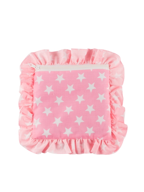 

mittenbooty Kids Pink & White Printed Square Rai Pillow