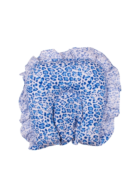 

mittenbooty Kids Blue & White Printed U-shape Rai Pure Cotton Pillow
