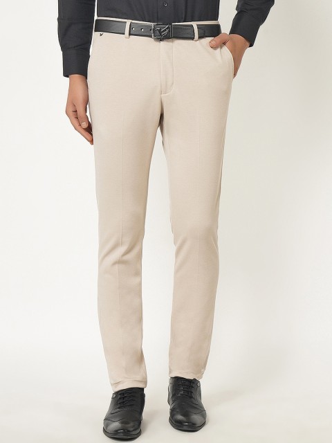 

Blackberrys Men Beige Solid Regular Fit Formal Trousers