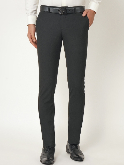 

Blackberrys Men Charcoal Solid Slim Fit Formal Trousers