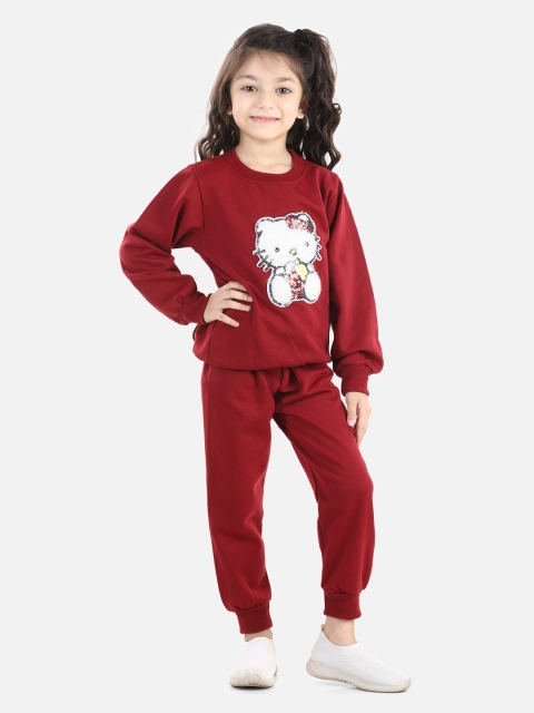 

Cutiekins Girls Maroon & White Shirt with Trousers
