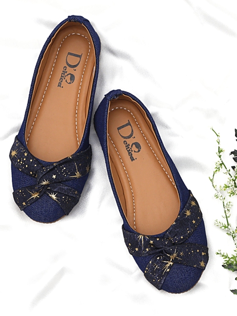 

DChica Girls Navy Blue Printed Ballerinas Flats