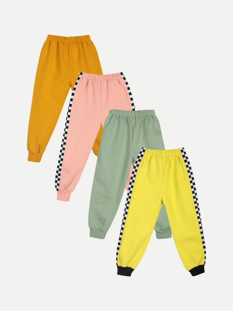 

Cutiekins Kids Pack Of 4 Solid Joggers, Mustard