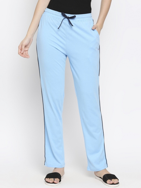 

XIN Women Blue Cotton Full Length Solid Pyjama