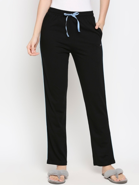 

XIN Women Black Solid Pure Cotton Lounge Pants