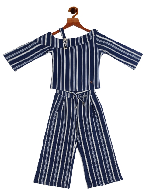 

Tiny Girl Girls Blue & White Striped Top with Palazzos