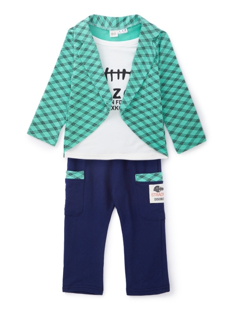

SteezMe Boys Green & White Printed Top with Pyjamas