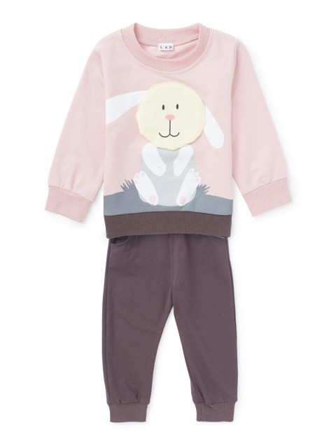 

SteezMe Unisex Kids Pink & Brown Printed T-shirt with Pyjamas