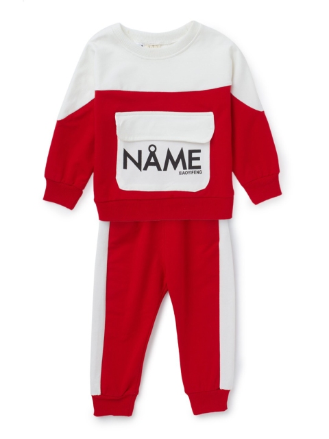 

SteezMe Kids Red & White Colourblocked Sweatshirt & Joggers