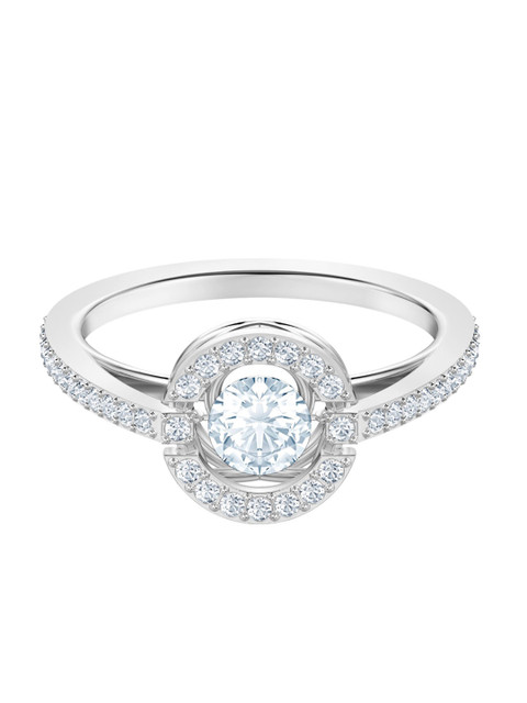 

SWAROVSKI Women White Rhodium-Plated Sparkling Dance Ring