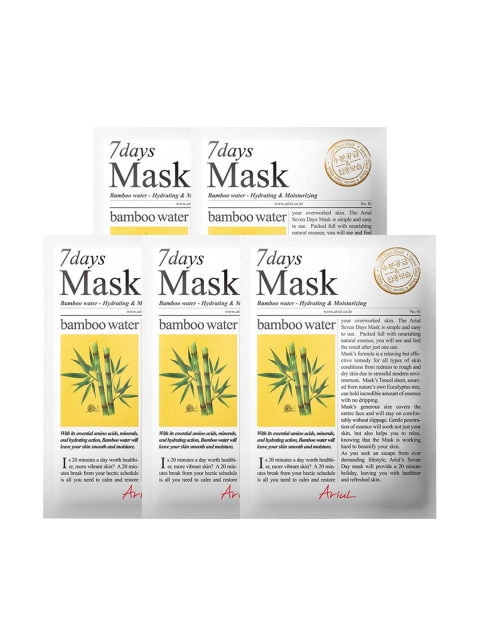 

Ariul Set of 5 Bamboo Water 7 Days Masksheet, White