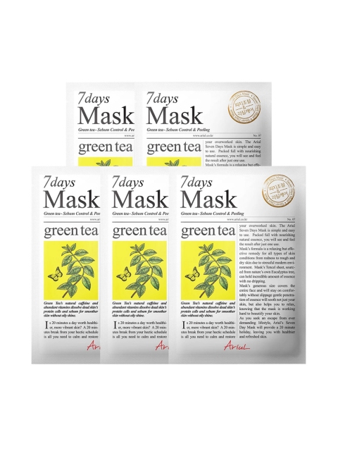 

Ariul Set Of 5 Men 7 Days Masksheet Green Tea, White