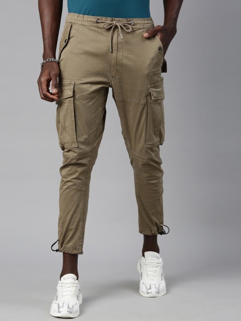 

Breakbounce Men Camel Brown Comfort Cargos Trousers