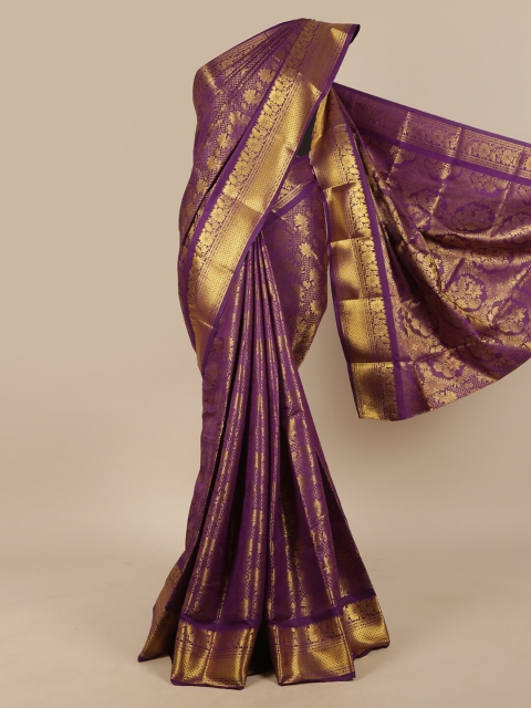 

Pothys Violet & Gold-Toned Woven Design Zari Art Silk Saree