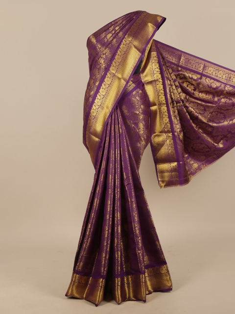 

Pothys Violet & Gold-Toned Woven Design Zari Art Silk Saree