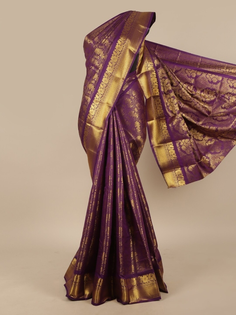 

Pothys Violet & Gold-Toned Woven Design Zari Art Silk Saree