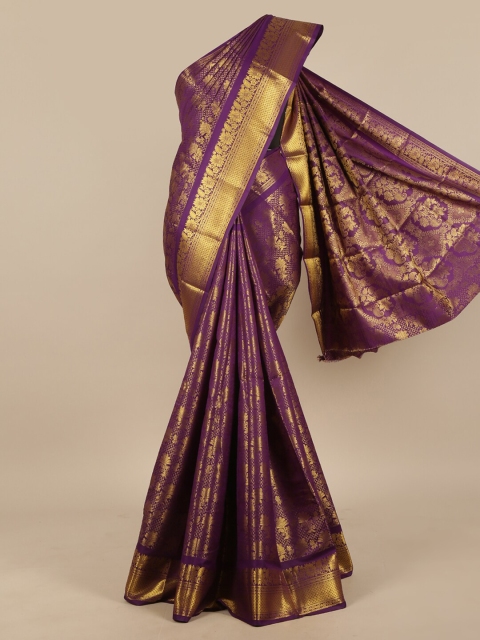 

Pothys Violet & Gold-Toned Woven Design Zari Art Silk Saree