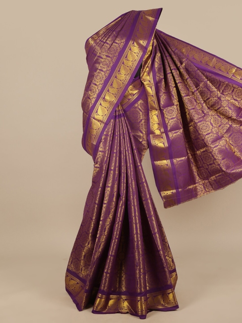 

Pothys Violet & Gold Woven Design Zari Saree