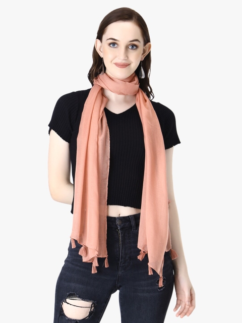 

Adwitiya Collection Women Orange Solid Cotton Scarf
