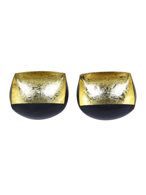 

HomeTown Set Of 2 Black & Gold-Toned Handcrafted Iron Floating Diyas