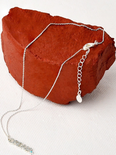 

Accessorize Silver-Toned & White Brass Chain With Dream Pendant