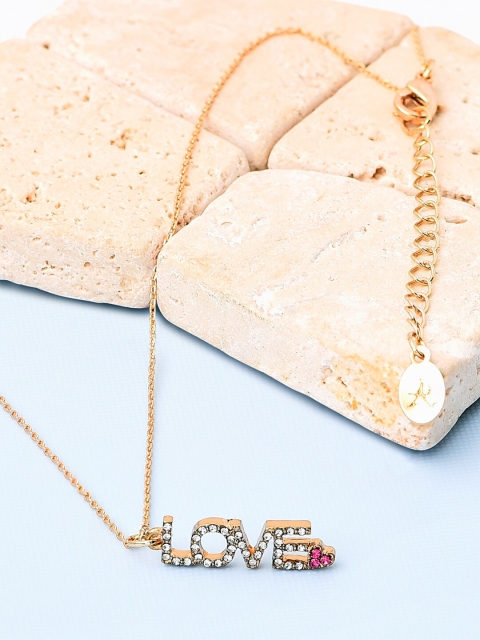 

Accessorize Gold-Toned Brass Feel Good Worded Pendant Necklace