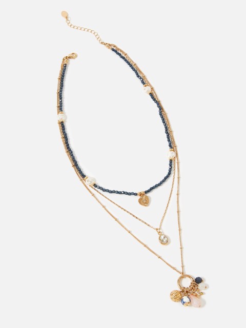 

Accessorize Gold-Toned & Grey Layered Necklace