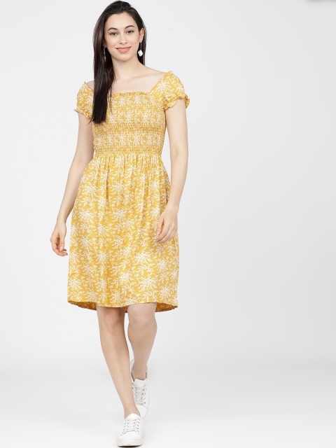 

Tokyo Talkies Mustard Yellow Floral Dress