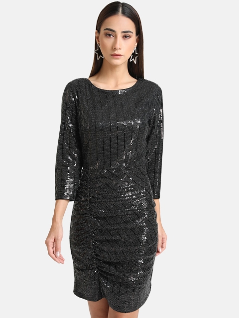 

Kazo Black Embellished Sheath Dress