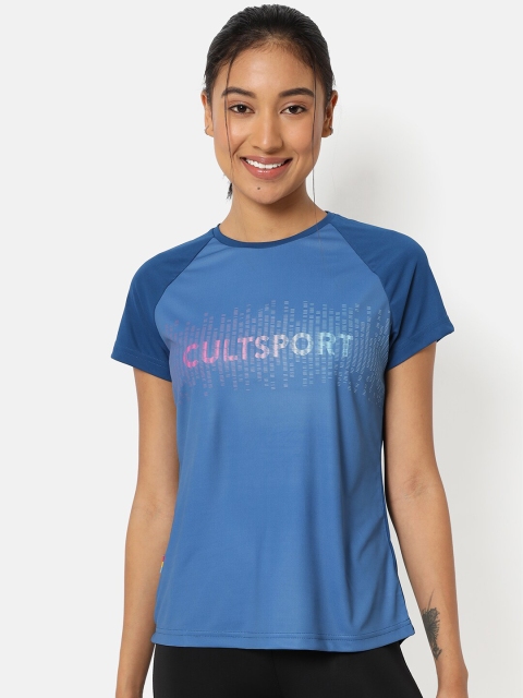 

Cultsport Women Blue Brand Logo Printed T-shirt