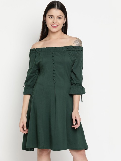 

V2 Value & Variety Green Off-Shoulder Dress