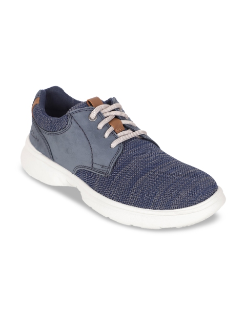 

Clarks Men Navy Blue Textured Sneakers