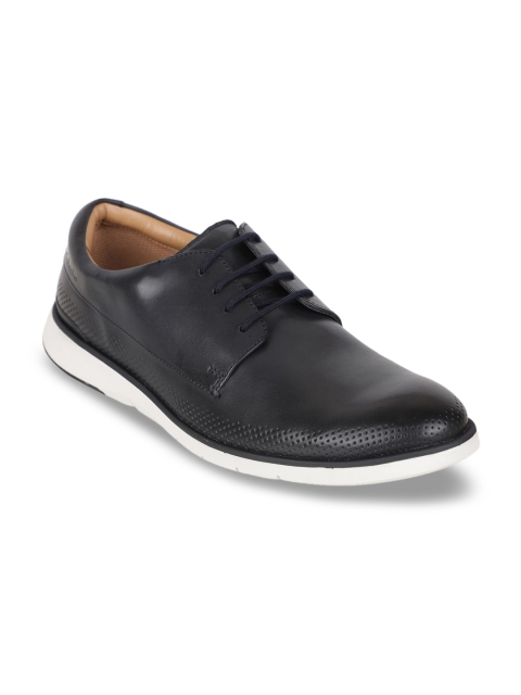 

Clarks Men Navy Blue Perforations Leather Derbys